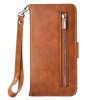 Кожаный чехол-книжка Crazy Horse Texture Zipper на Samsung Galaxy S8/G950- коричневый