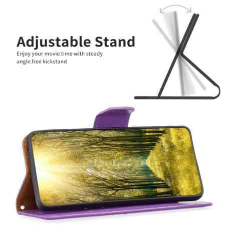 Чохол-книжка Litchi Texture Pure Color на Samsung Galaxy S24+ 5G - фіолетовий