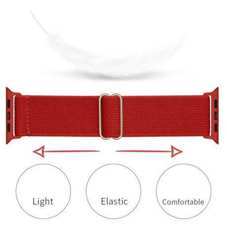 Ремешок Polyester Nylon для Apple Watch 10 46mm/Ultra 49mm / Series 8/7 45mm / 44mm / 42mm/45mm/44mm/42mm - красный