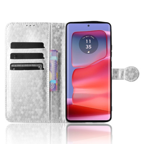 Чехол-книжка Honeycomb Dot для Motorola Edge 50 Pro - серебристый