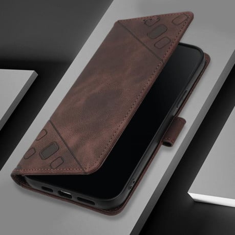 Чохол-книжка Skin-feel Embossed на Samsung Galaxy A07 4G - коричневий