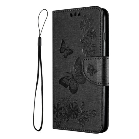 Чехол-книжка Embossed Butterfly для Samsung Galaxy A05s - черный