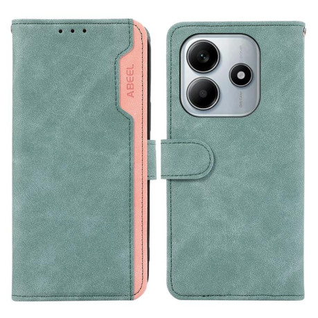 Чехол-книжка ABEEL Color Block Magnetic RFID Leather на  Xiaomi Redmi Note 14 4G 164.48mm - зеленый
