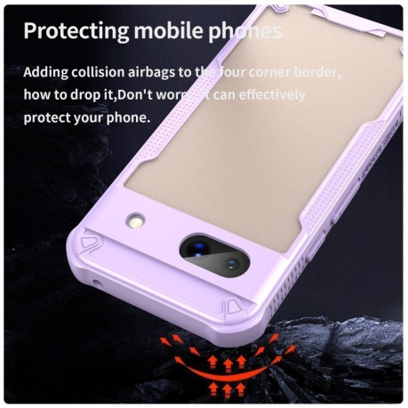 Противоударный чехол Armor Glaze PC Hybrid для Google Pixel 8a - фиолетовый