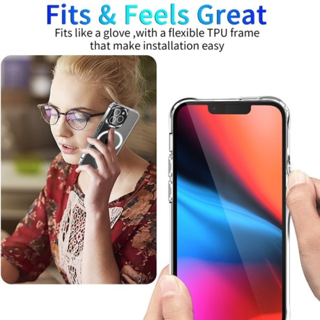 Противоударный чехол Magnetic Four Corner Airbags (Magsafe) для  iPhone 16 Pro Max - прозрачный