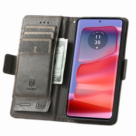 Чохол-книжка Dual-side Magnetic Buckle для Motorola Edge 50 Ultra - сірий