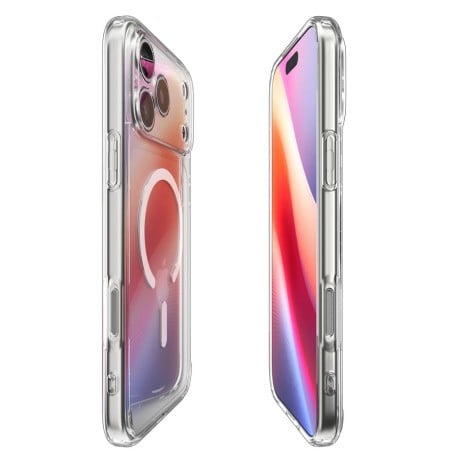 Оригинальный прозрачный чехол Spigen Ultra Hybrid с MagSafe на iPhone 17 Pro - Clear and White