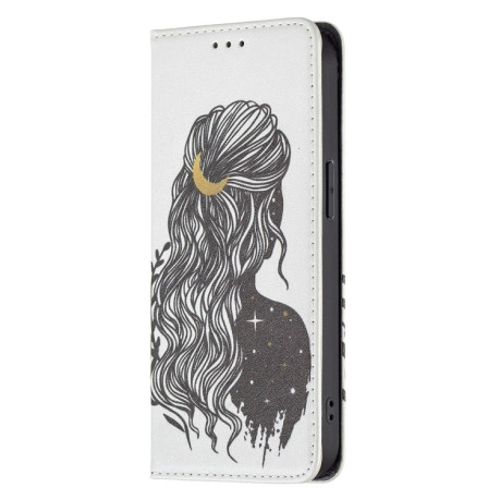 Чехол-книжка Colored Drawing Pattern Invisible для iPhone 14/13 - Girl
