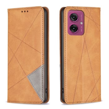 Чохол-книжка Rhombus Texture для Motorola Moto G55 - жовтий