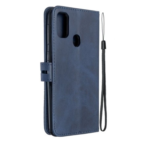 Чехол- книжка Stitching Style 2-Color Cow Texture на Samsung Galaxy M21/M30s - синий