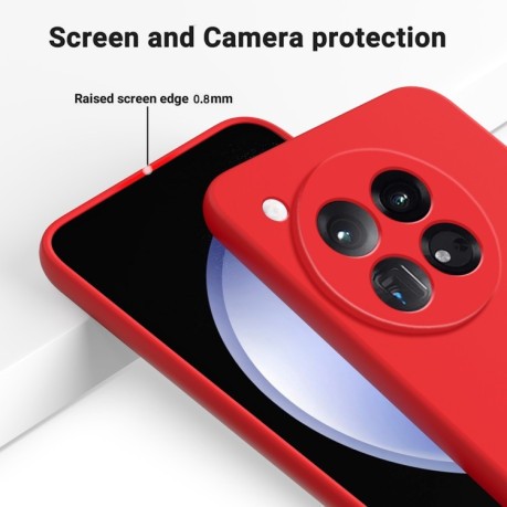Силиконовый чехол Solid Color Liquid Silicone на OnePlus 12R / Ace 3 5G - красный