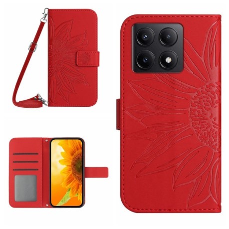 Чохол-книжка Skin Feel Sun Flower для Xiaomi 14T 5G Global - червоний