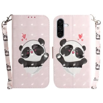 Чехол-книжка 3D Colored Horizontal Flip Leather для Samsung Galaxy A36 5G / A56 5G - Panda