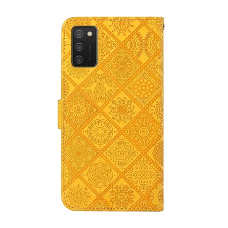 Чехол-книжка Ethnic Style для Samsung Galaxy A02s - желтый