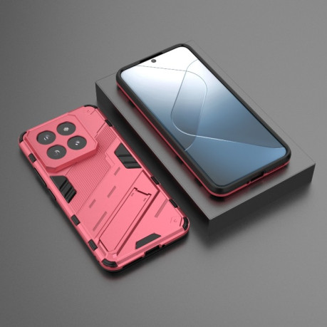 Противоударный чехол Punk Armor для Xiaomi 14 Pro - светло-красный