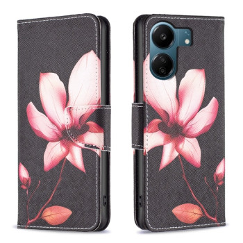 Чехол-книжка Colored Drawing Pattern для Xiaomi Redmi 13C/Poco C65/Poco C65 - Lotus
