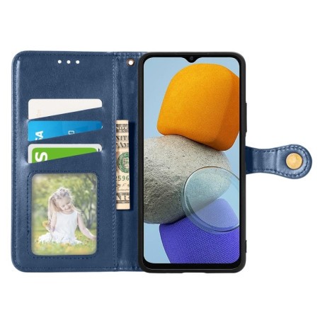 Чехол-книжка Retro Solid Color на Samsung Galaxy M23 - синий