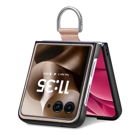 Противоударный чехол Litchi Texture на Motorola Razr 60 Ultra - серый