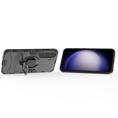 Противоударный чехол Magnetic Ring Holder на Samsung Galaxy S24 5G - черный