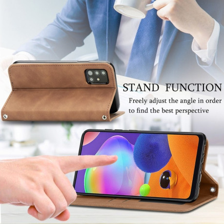Чохол-книжка Retro Skin Feel Business Magnetic Samsung Galaxy A32 5G-коричневий