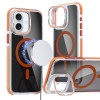 Чехол Magsafe Dual-Color Transparent Black Lens Holder для iPhone 16 - оранжевый