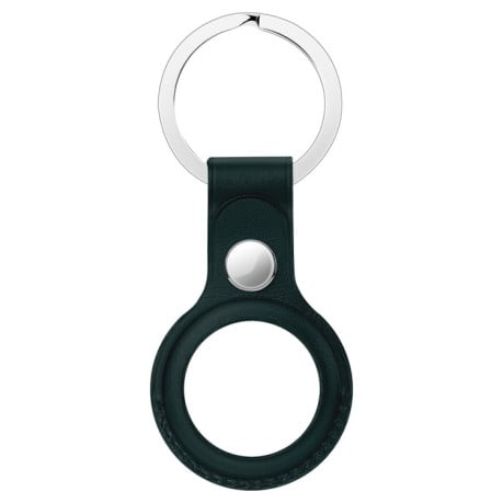 Кожаный брелок с кольцом для AirTag - зеленый