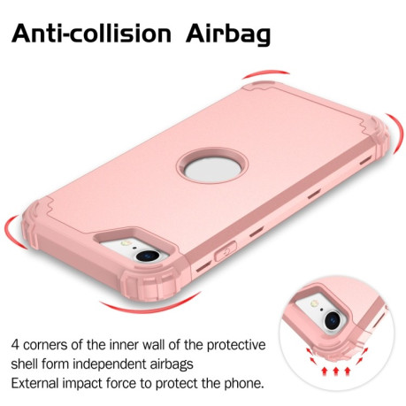 Противоударный чехол Three-piece Anti-drop на iPhone SE 3/2 2022/2020 - розовое золото