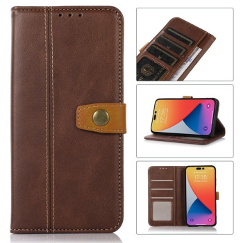 Чехол-книжка Stitching Thread для  iPhone 14 Pro - коричневый