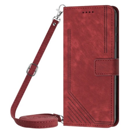 Чехол-книжка Skin Feel Stripe Pattern для Infinix Smart 8 - красный
