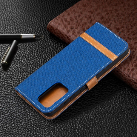 Чехол-книжка Color Matching Denim Texture на Samsung Galaxy A52/A52s - синий