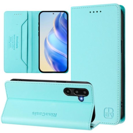 Чехол-книжка RC01 Dual-Folded Magnetic Suction RFID Leather на Samsung Galaxy M16 / F16 5G Global - зеленый