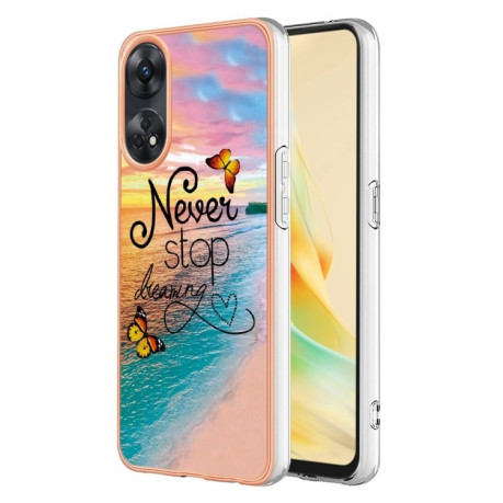 Противоударный чехол Electroplating IMD для OPPO Reno8 T 4G - Butterfly