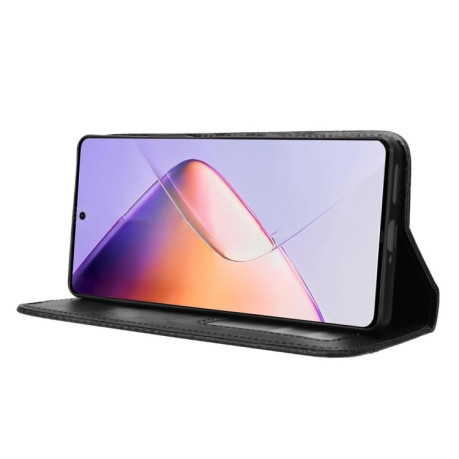 Чехол-книжка Magnetic Buckle Retro Crazy Horse Texture на Infinix Note 40 4G - черный