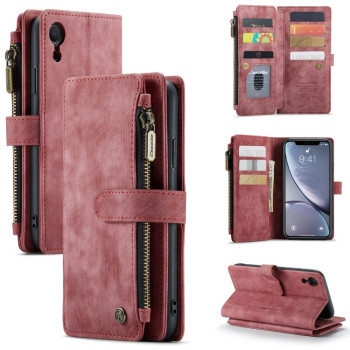 Кожаный чехол-кошелек CaseMe-C30 для iPhone XR - красный