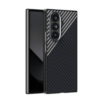 Карбоновый чехол ABEEL C Carbon Fiber Series фактура 6D Micro Relief с MagSafe на Samsung Galaxy Fold7 5G - черно-серый