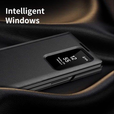 Чехол-книжка Smart View Window Leather на Samsung Galaxy Fold 7 5G - черный