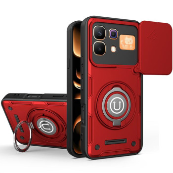 Противоударный чехол Camera Sliding на Tecno Camon 50 Pro 4G / 50 Ultra 5G — красный