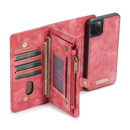 Кожаный чехол- кошелек CaseMe-008 на iPhone 11 Pro Max - красный