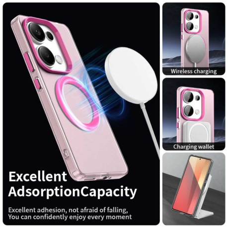Противоударный чехол MagSafe Holder PC Hybrid для Xiaomi Redmi Note Redmi Note 14S/ 13 Pro 4G / POCO M6 Pro 4G - красный