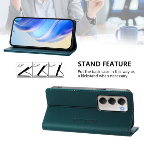 Чехол-книжка RC01 Dual-Folded Magnetic Suction RFID на Xiaomi Redmi 15 5G / 4G EU 171mm - зеленый