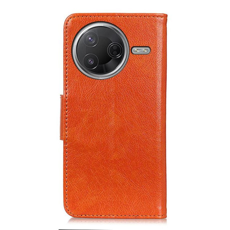 Чехол-книжка Mirren Crazy Horse для Xiaomi Poco F7 Pro / F7 Ultra Global - оранжевый