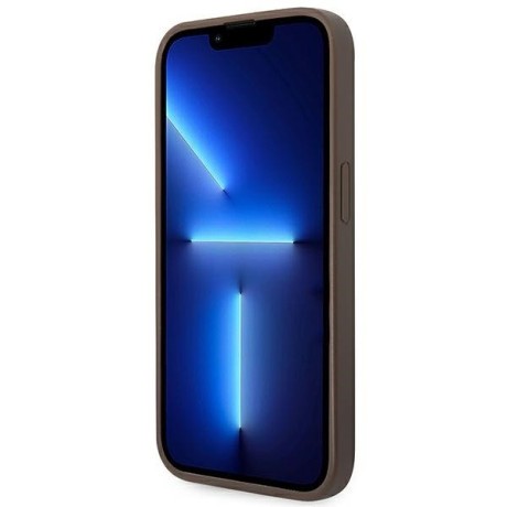 Оригинальный чехол Guess 4G Metal Gold Logo для iPhone 14 Pro Max - Brown