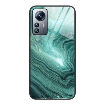 Протиударний скляний чохол Marble Pattern Glass на Xiaomi 12 Pro - Water Waves