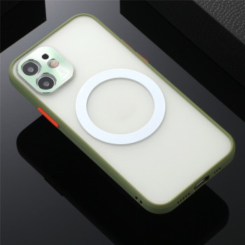 Ударопрочный чехол Skin Feel with Metal Lens для iPhone 11 - зеленый