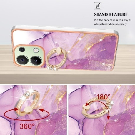 Чохол Electroplating with Ring Holder для Xiaomi Redmi Note 13 4G - Purple 001