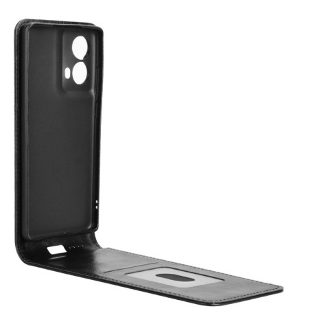 Флип-чехол Vertical Flip Leather Phone Case with Card Slot для Motorola Moto G85 5G / S50 Neo 5G - черный