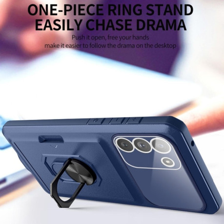 Противоударный чехол Card Ring Holder для Samsung Galaxy A14 5G - черный