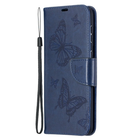 Чехол-книжка Butterflies Pattern на Samsung Galaxy S21 Plus - синий