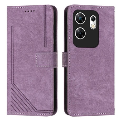 Чехол-книжка Skin Feel Stripe Pattern для Infinix Zero 30 4G - фиолетовый