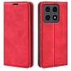 Чехол-книжка в стиле Retro мягкое покрытие Skin Feel деловой дизайн на Xiaomi 15T - красный